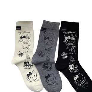 Весенние и летние новые китайские носки hellokitty милые серые женские длинные носки ins прилив японской линии с немецко-тренировочной обувью