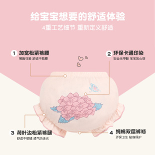Factory Direct bowknot outer wear thin cartoon cute children's underwear bread pants children's cotton double-layer ruffled style