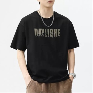 Cool Heavyweight Pure Cotton Short-Sleeved Men's T-Shirt 2025 New Summer Trendy Brand Loose Sports Casual T-Shirt Men's Hot Style