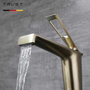 New basin faucet kitchen bathroom hot and cold faucet all copper wire drawing table basin faucet hotel universal