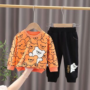 Children's Wear Boy's Spring and Autumn Suit Baby's New Stylish Cute Loose Corduroy Handsome Cyber Celebrity Two-piece Suit