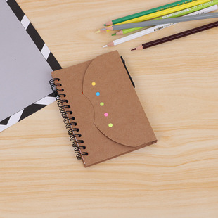 Advertising N times color index paste horizontal line office kraft paper note book custom coil note book combination