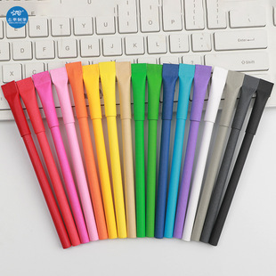 In stock paper tube pen Kraft paper roll pen Kraft paper ballpoint pen printing logo color Kraft paper tube gift pen