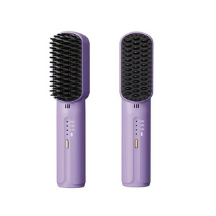 New cross-border mini hair straightener portable USB charging hair straightening comb wireless curling straight dual-purpose styling comb for home use