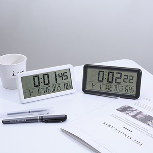 Creative large screen LCD multi-function electronic clock ABS perpetual calendar temperature alarm clock student lazy wake up alarm clock