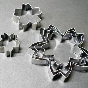 Amazon cross-border stainless steel flower starfish shell coconut octopus owl cross hamburger biscuit mold