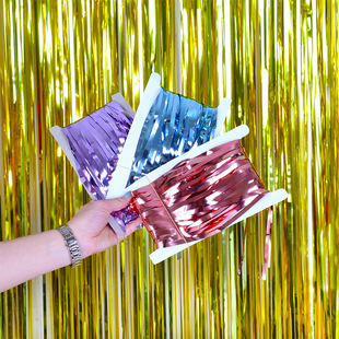 2 m Rain Silk Curtain Wedding Birthday Balloon Background Wall Arrangement Festive Banquet Flower Colorful Rain Silk Decoration Supplies