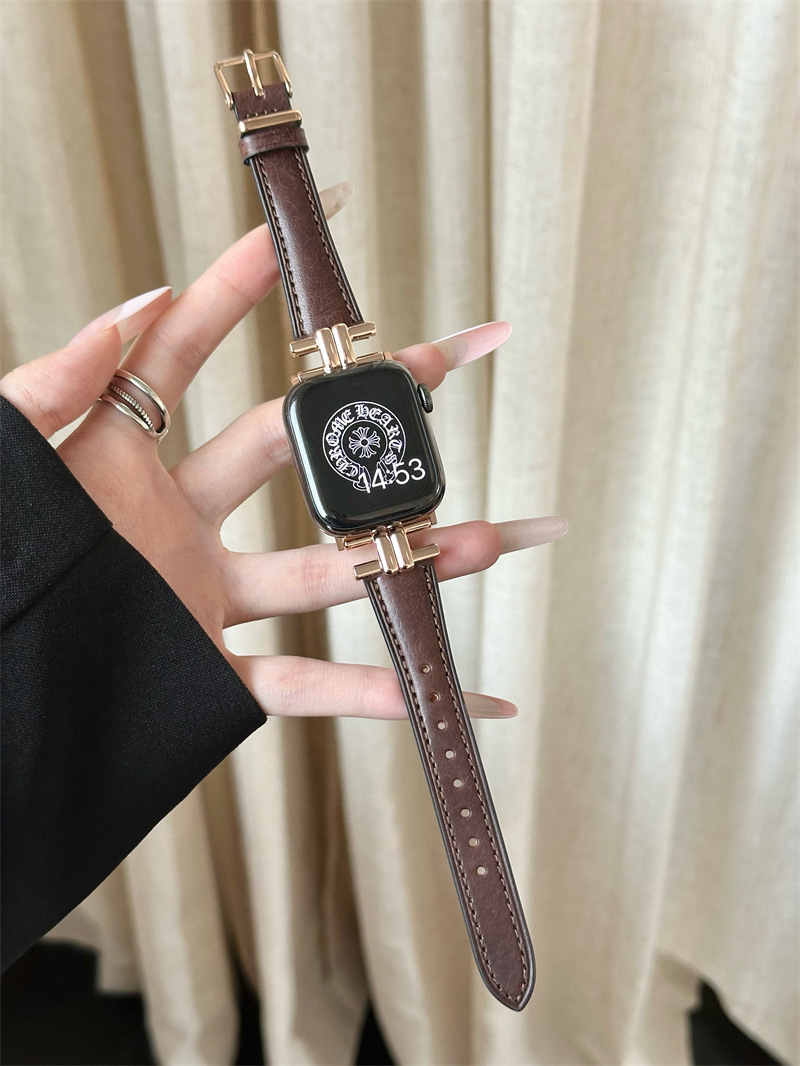 iwatch11 스트랩 고급 가죽 레트로 스타일 애플워치 S1098se 울트라 가을 겨울 가죽