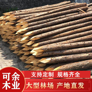 Wholesale Custom-Made Piling Wood Factory Direct Sales Log Piling Wood Construction Site River Embankment Fir Pile Slope Protection and Reclamation Wood Pile