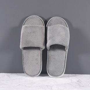 Hotel high-grade disposable slippers special hotel homestay non-woven cotton and linen plush wholesale hospitality non-slip
