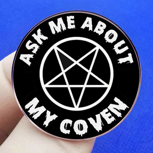 Ask me about my party brooch English slogan pin badge metal alloy badge accessories