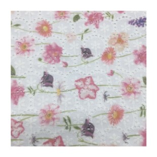 Children's clothing multicolor cotton printed embroidery fabric floral cloth perforated embroidery cloth geometric hollow printed embroidery cloth spot