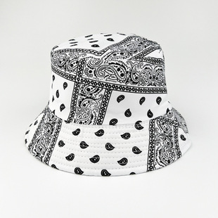European and American New Style Cashew Flower Fisherman's Hat Men's Trendy Foldable Sun Protection Sun Hat Women's Personalized Retro Printed Basin Hat
