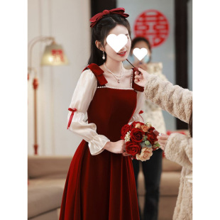 Toast Suit Bride High-end Sense 2024 New Style Small Man Usually Wearing Wedding Engagement Return Evening Dress Women's Dress