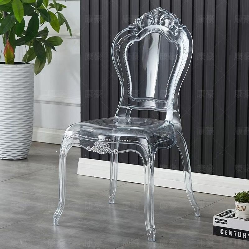 Dining Chair Acrylic Transparent Plastic Chair Hotel Banquet Hall Wedding Hall Outdoor Event Napoleon Crystal Chair