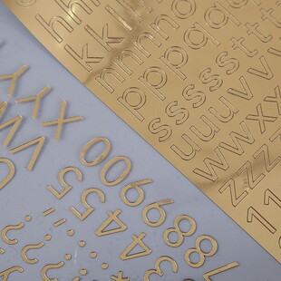Amazon creative bronzing diy English alphanumeric new multi-color PVC sticker hand account