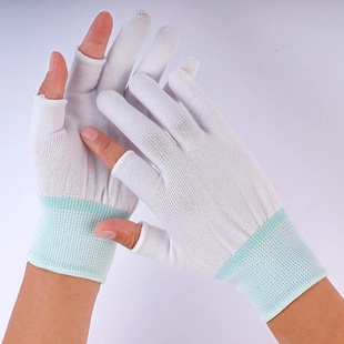 Nylon Thin Summer Breathable Packaging Wear-resistant Work Sorting Non-slip Riding Sunscreen Gloves for Men and Women