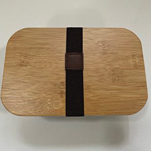 Storage Box Crisper Lunch Box Refrigerator Frozen Meat 304 Stainless Steel Square Japanese Style Sealed Box with Bamboo Lid