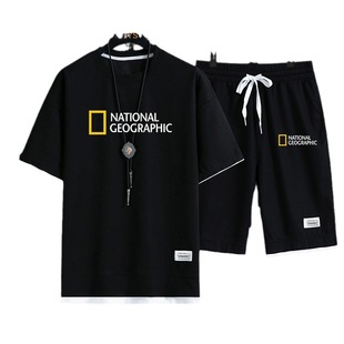 2023 Waffle Short-sleeved T-shirt Men's Casual Sports Suit Summer Loose Fake Two-piece Half-sleeved T-shirt Two-piece Set