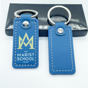 Fashion boutique PU leather key chain leather key pendant double-sided printing logo business gifts