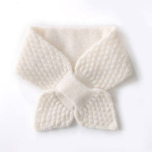 100 pure cashmere knitted small scarf warm neck solid color pineapple knitted scarf small bow tie with warm