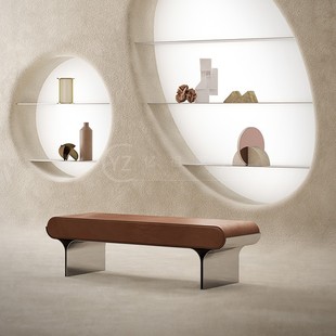Italian Light Luxury Living Room Creative Metal Sofa Stool Shoe Changing Stool Bedroom Bed End Stool Office Club Rest Bench