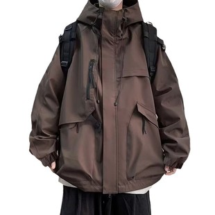 Three-Proof Hooded Outdoor Mountaineering Suit Men's Jacket Spring and Autumn New Korean Short Men's Jacket Couple's Top