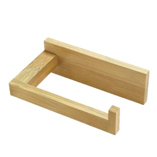 Bamboo toilet paper holder self-adhesive roll paper holder toilet bathroom towel holder toilet paper storage rack paper roll