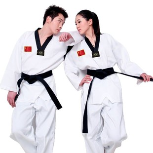 Cotton Taekwondo Clothing Children's Long-sleeved Short-sleeved Adult Men's and Women's Spring and Summer Taekwondo Clothing for Beginner Training