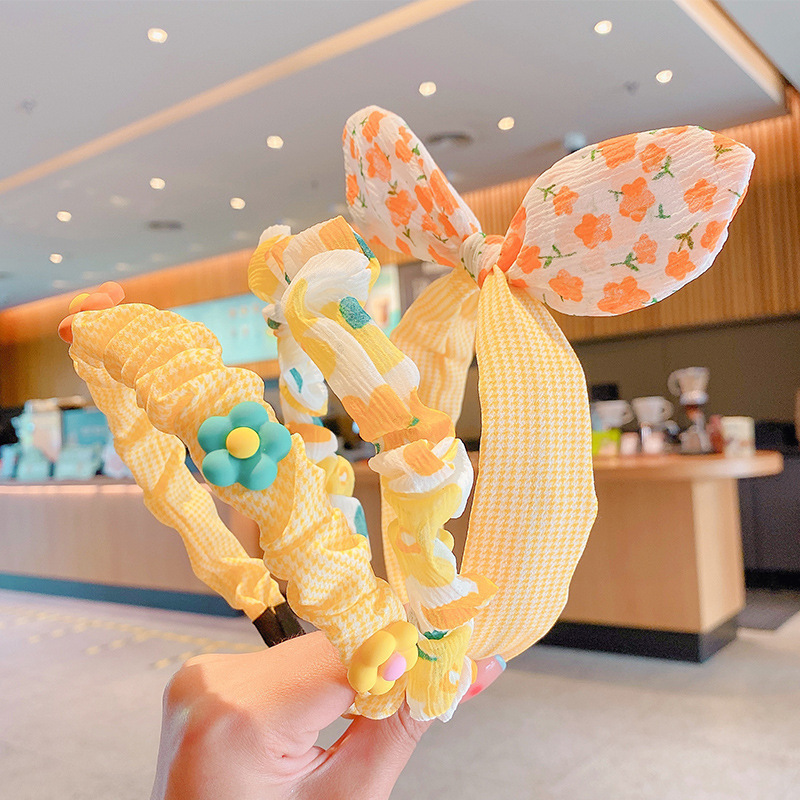 Children's Hair Hoop Summer Girl's South Korea Hair Finishing Tools Anti-Slip Pressurize Hair Cartoon Headband Baby Princess Hair Accessories