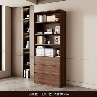 Solid Wood Bookcase Storage Cabinet Integrated Household Living Room Wall Display Cabinet Storage Rack with Glass Door Wall Floor Cabinet