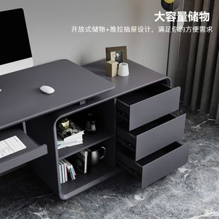 Modern Simple Desk Paint Bedroom Table Home Corner Retractable Desk Black Computer Table and Chair Combination