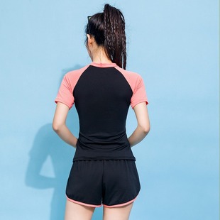 2024 New Swimsuit Women's Split Two-piece Set plus size Students Swimming Class Sports Style Slim Hot Spring Swimsuit Women