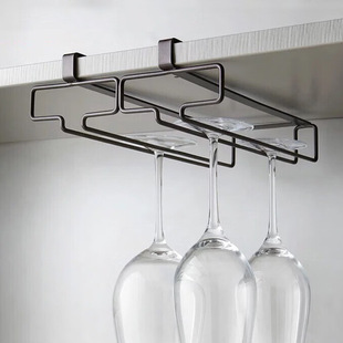 Household wrought iron creative red wine glass holder water cup holder non-perforated high-grade red wine glass storage rack factory wholesale