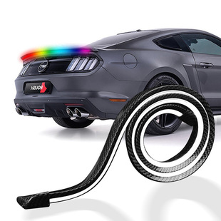 Car carbon fiber tail light modified trunk tail light bright streamer LED turn signal high brake light universal