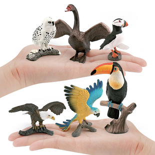 Cross-border hot-selling simulation bird model toucan bald eagle snow kakapo seagull snake vulture animal ornaments toy