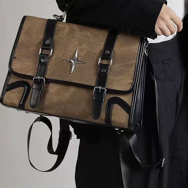 2025 New Women's Shoulder Bag, Crossbody Tote Bag, Large Capacity, College Style Briefcase, Retro Hot Girl Backpack