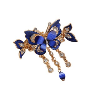 Alloy hair accessories butterfly tassel clip elegant horizontal clip crab clip ponytail clip back head clip