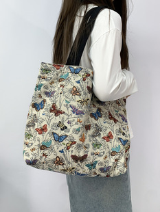 Monet Garden Blue Sunflower Oil Painting Style Large Capacity Fashion All-match Work Commuter College Student Shoulder Bag