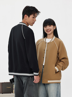 Cross-border Early Spring New Trendy Brand Baseball Uniform Unisex Loose Casual College Style Collar Button Cardigan Jacket