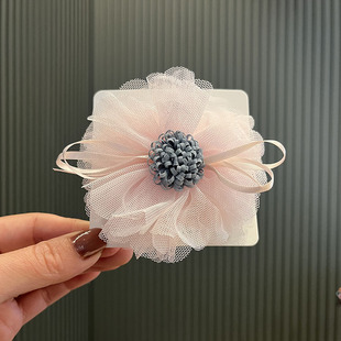 Summer Mesh Flower Hairpin Korean Children's Hair Accessories Princess Hairpin Little Girl Cute Headwear Head Flower Wholesale