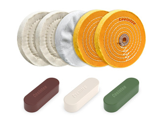 Cross-border wholesale 6 inch mirror polishing wheel with handle metal grinding wheel wood carving polishing wax beeswax jewelry cloth wheel