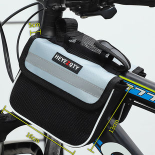 Bicycle Front Beam Bag Mountain Bike Hanging Bag Upper Tube Bag Four-in-One Front Bicycle Saddle Bag Mobile Phone Bag Equipment Bag