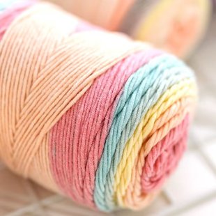 Ruyi bird 5 strands dyed gradient rainbow cotton wool ball hand crocheted sweater hat material package in stock wholesale