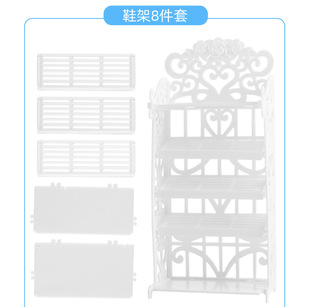 New doll accessories shoe rack + doll accessories shoes plastic simple shoe rack shoe cabinet shoe rack assembly