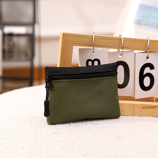Canvas Coin Purse Card Bag Simple Mini Zipper Small Bag Men's and Women's Student Fabric Coin Storage Bag Small Cloth Bag