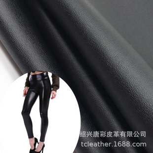 Factory Tang color B40 dry paste four-sided elastic fur pop leather pants PU leather fabric