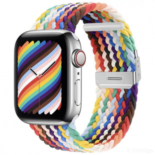 Подходит для Apple i watchS10 часы ремешок дышащий эластичная нейлон плетеный цельный ремень с пряжкой