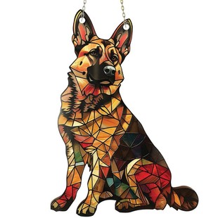 Cross Border Pet Dog Dyeing Acrylic Pendant Gift Dog Window Hanging Sun Catcher Cute Wreath Dog Ornament