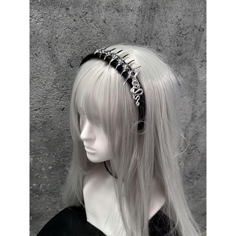 Cyberpunk Metal Snake Bone Subculture Y2K Headwear Dark Gothic Niche Hot Girl Hair Accessories Headband